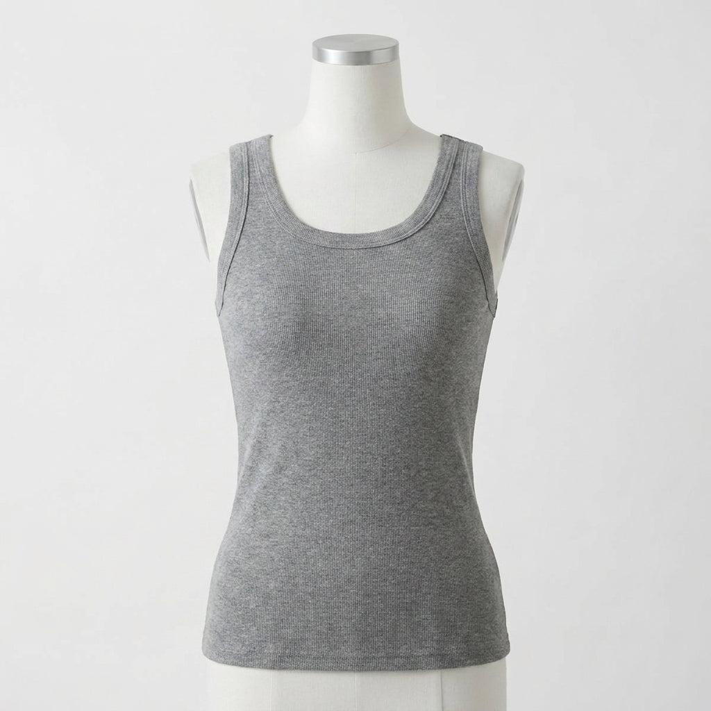 Elsie's Ribbed Cotton Built-in Bra Tank