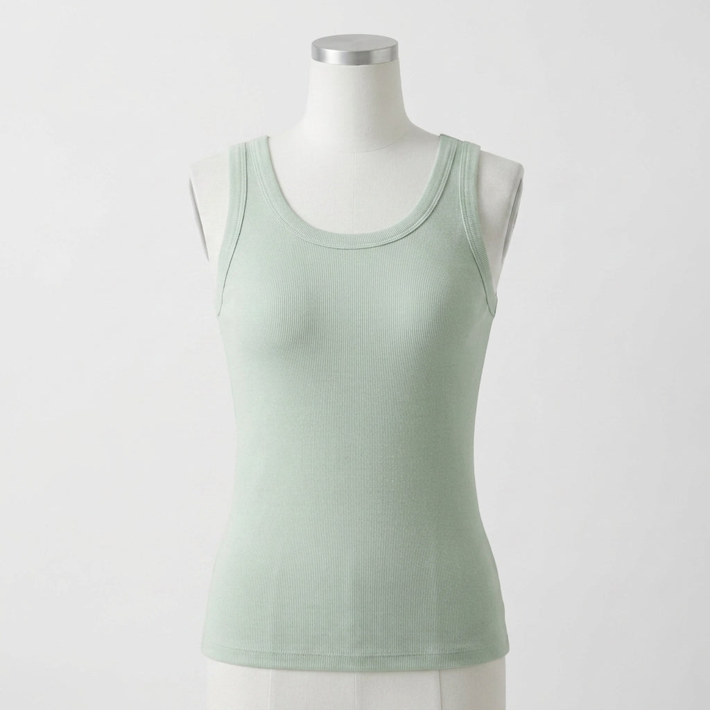 Elsie's Ribbed Cotton Built-in Bra Tank