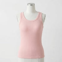 Elsie's Ribbed Cotton Built-in Bra Tank