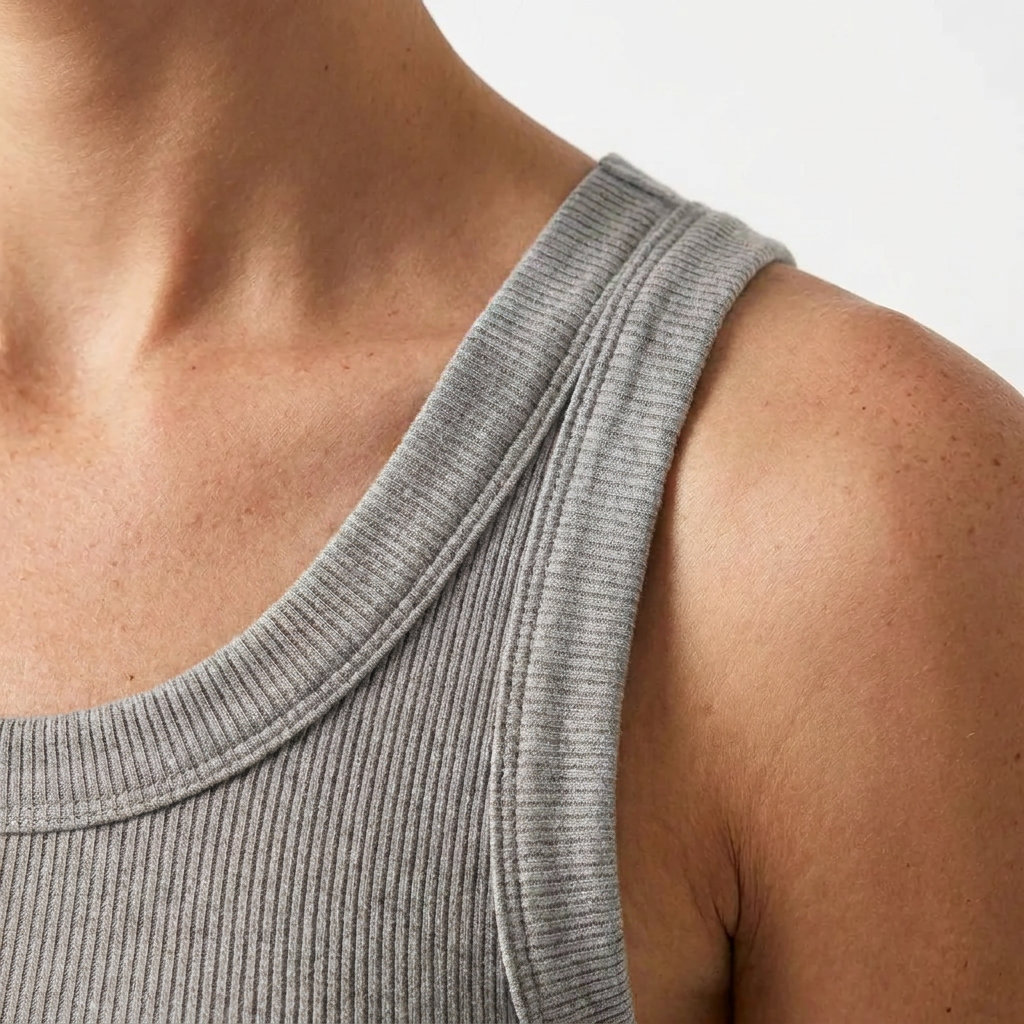 Elsie's Ribbed Cotton Built-in Bra Tank